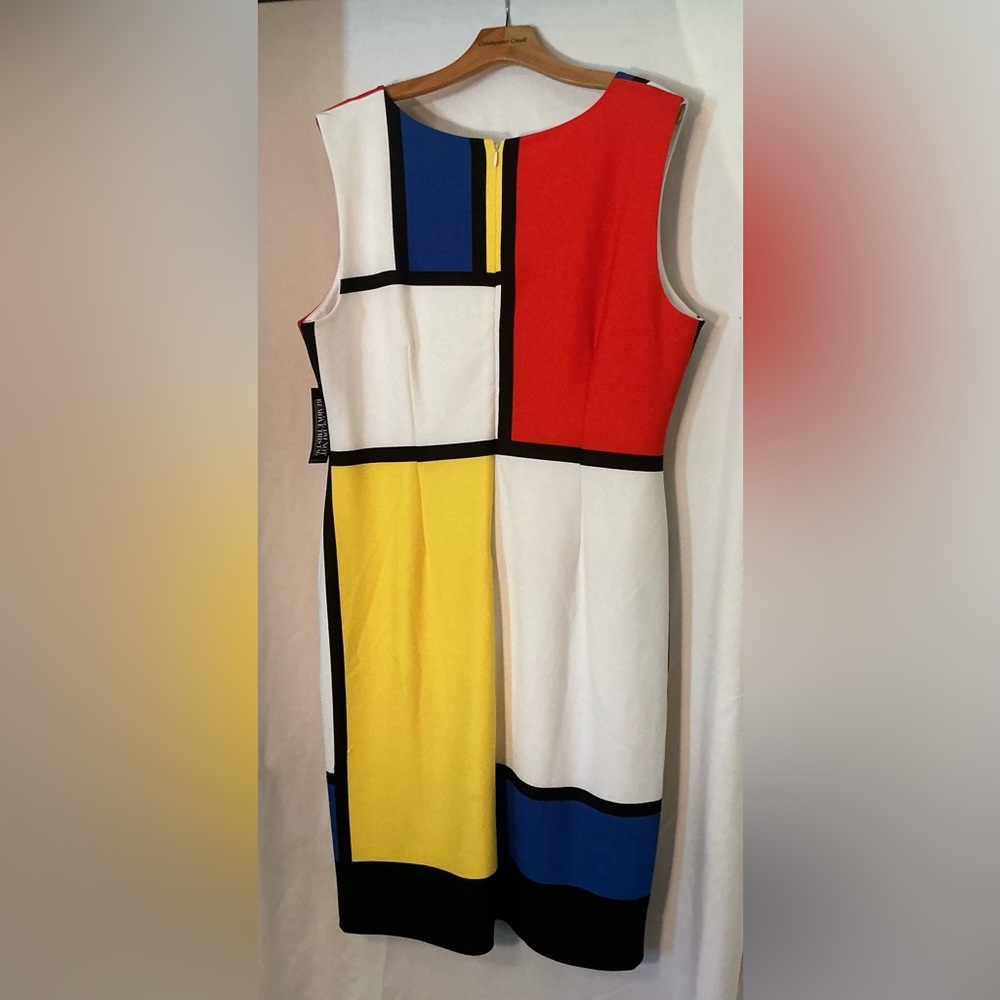 NEW YORK & CO MUTLI COLORED DRESS. Back zip. Sz XXL. NWT RETAILS $70 - Picture 5 of 7